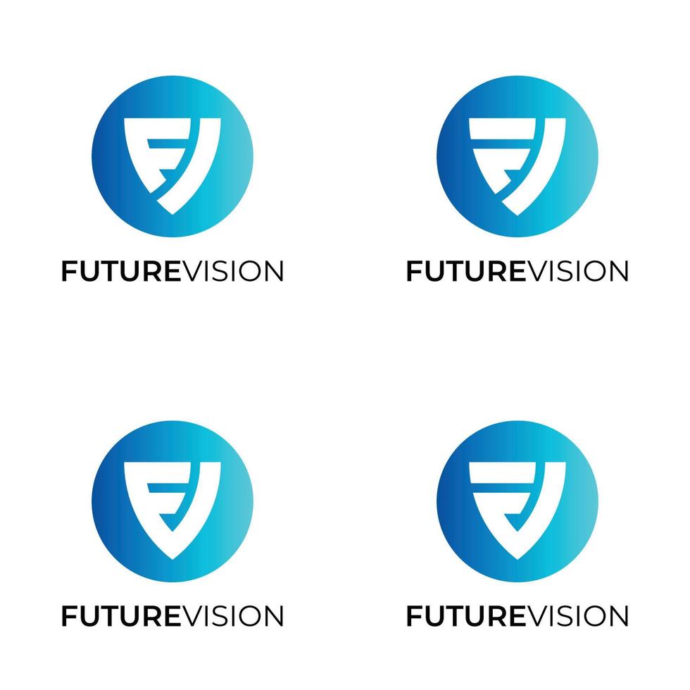 Initial Letter FV or VF Logo. Clean and simple logo templates. Features set vector icon illustration design