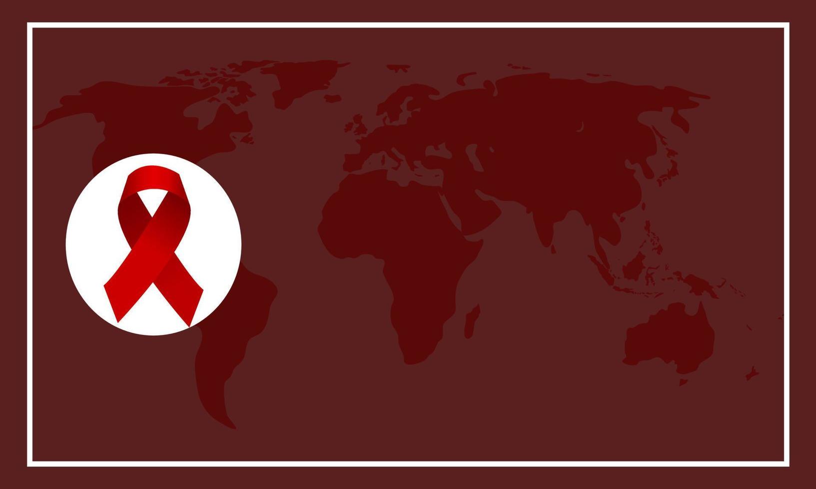 red ribbon with copy space suitable for world aids day vector