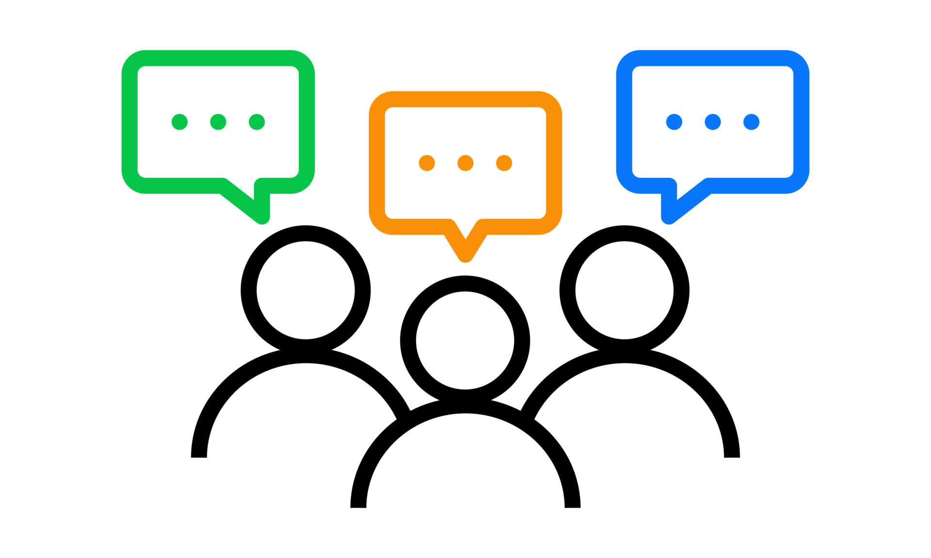 Flat vector illustration of group of people doing discussion. Suitable