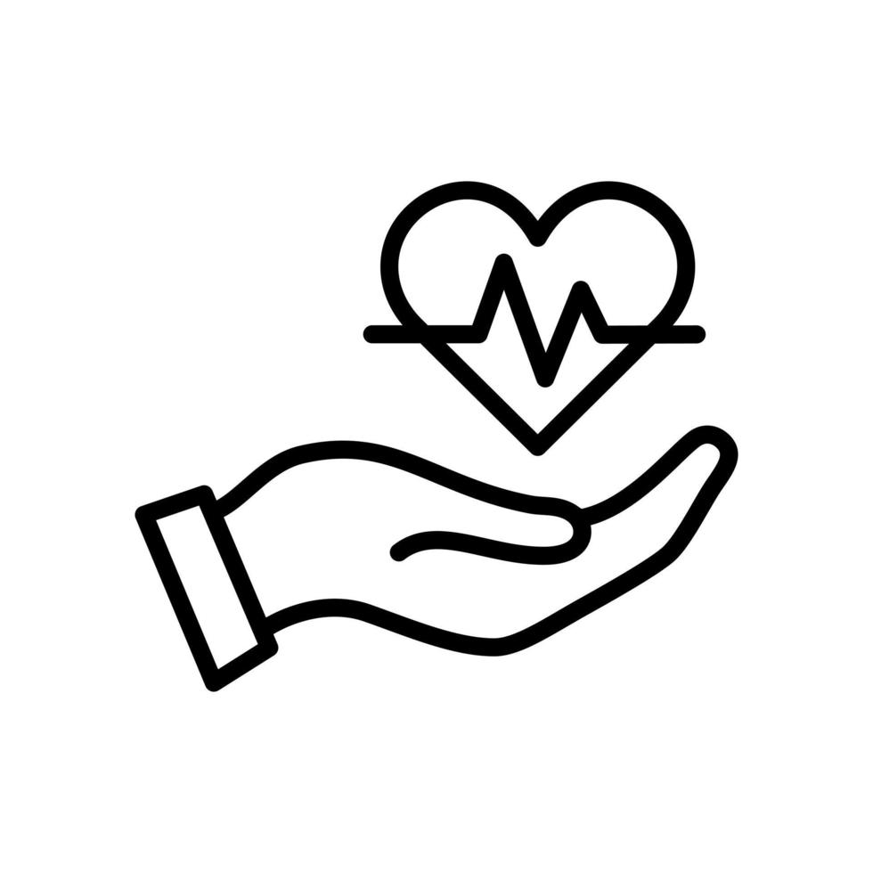 Simple vector illustration that prevent heart attack. Heart health cardiology outlined icon.