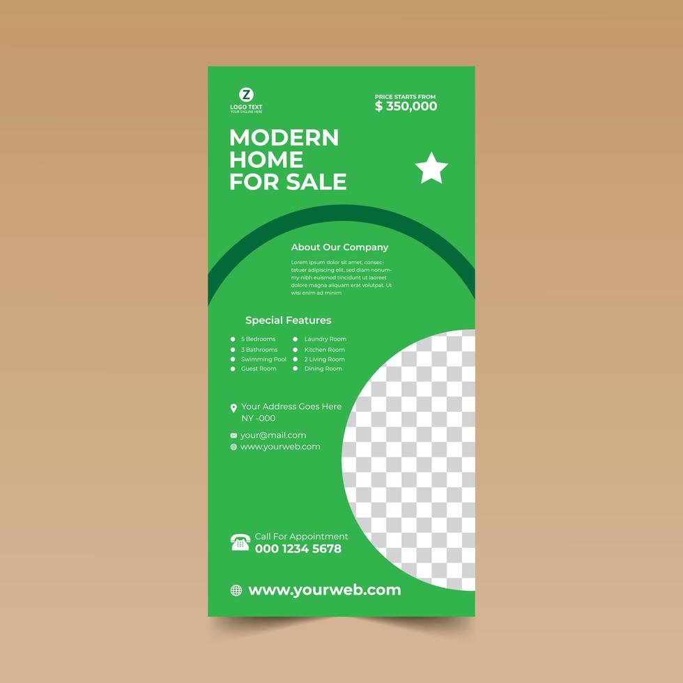 Green Nice Rack Card Design Template vector