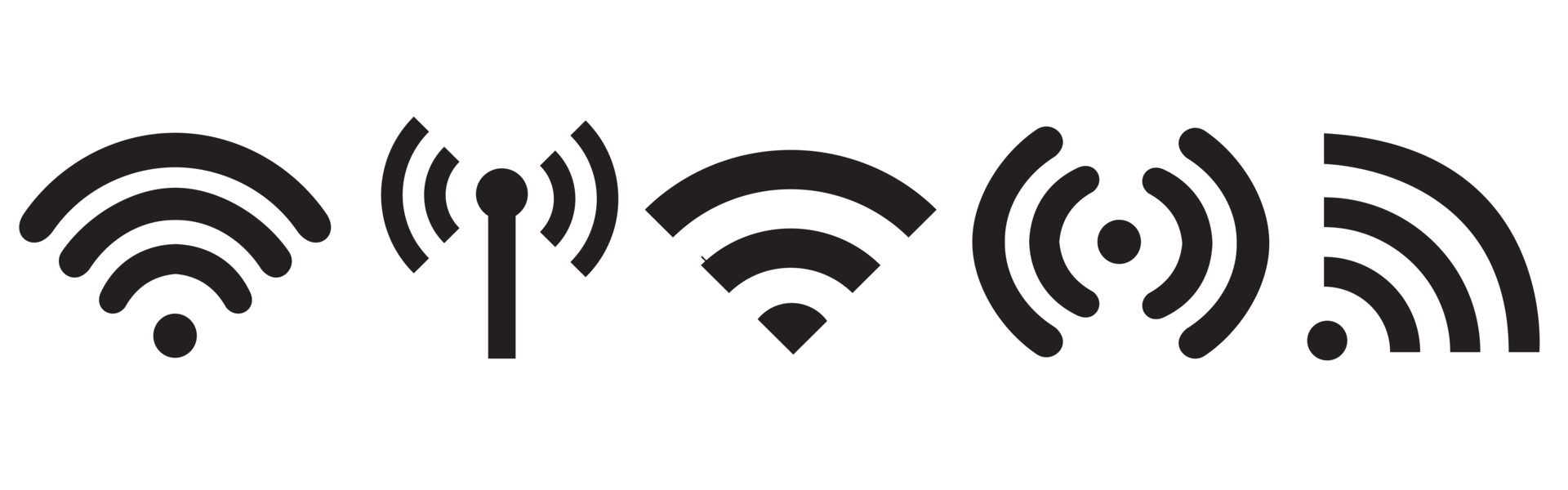 WIFi Set icon, Set of different wireless and wifi icons. Vector