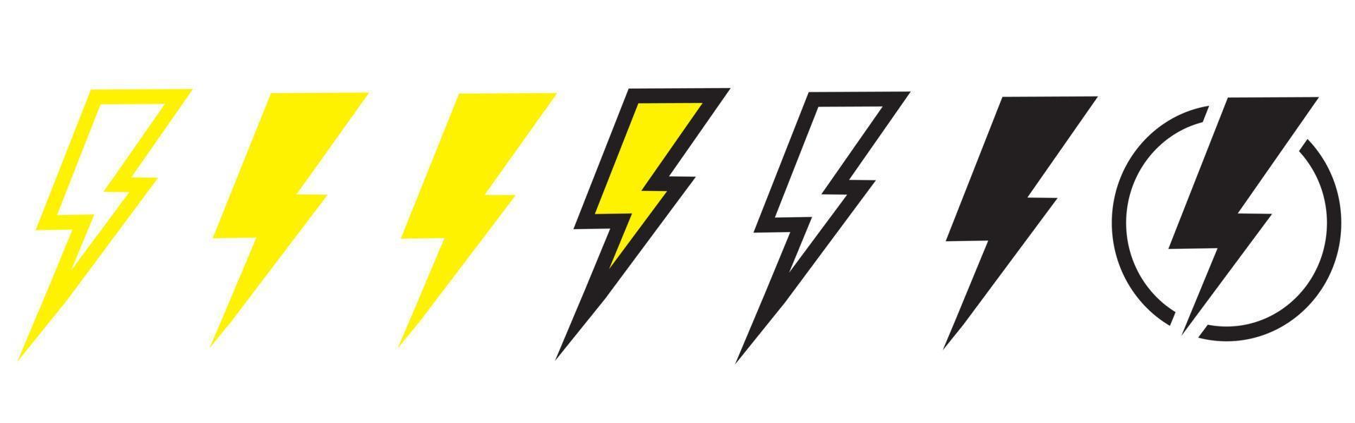 Lightning icons and symbols. Vector illustration EPS10