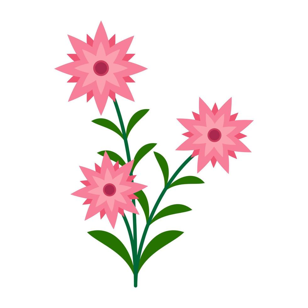 ilustración vectorial de diseño plano flor hermosa vector