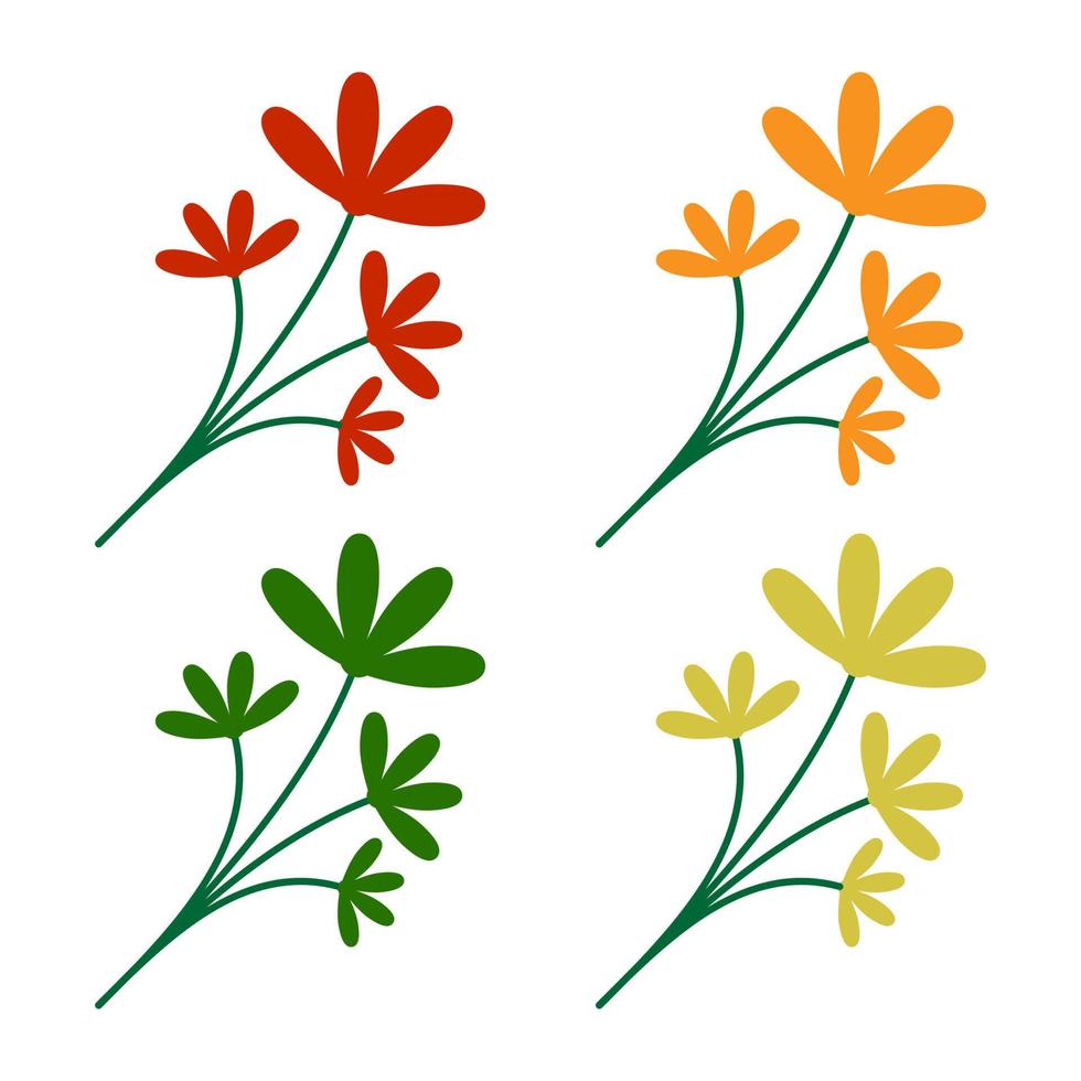 ilustración vectorial de diseño plano flor hermosa vector