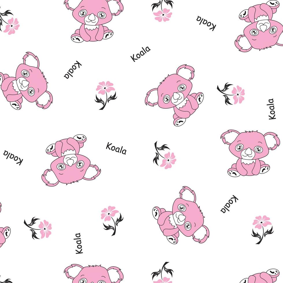 koala cartoon pattern background vector illustration