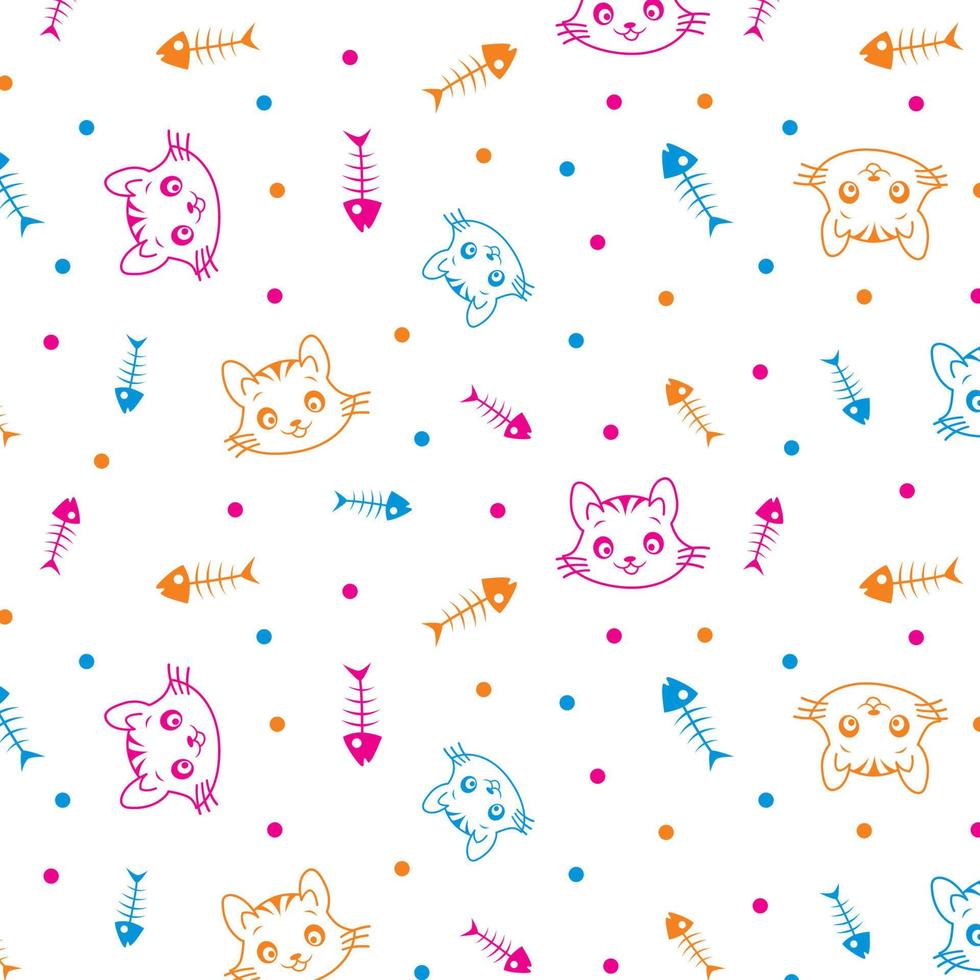 cat pattern background wallpaper vector illustration editable