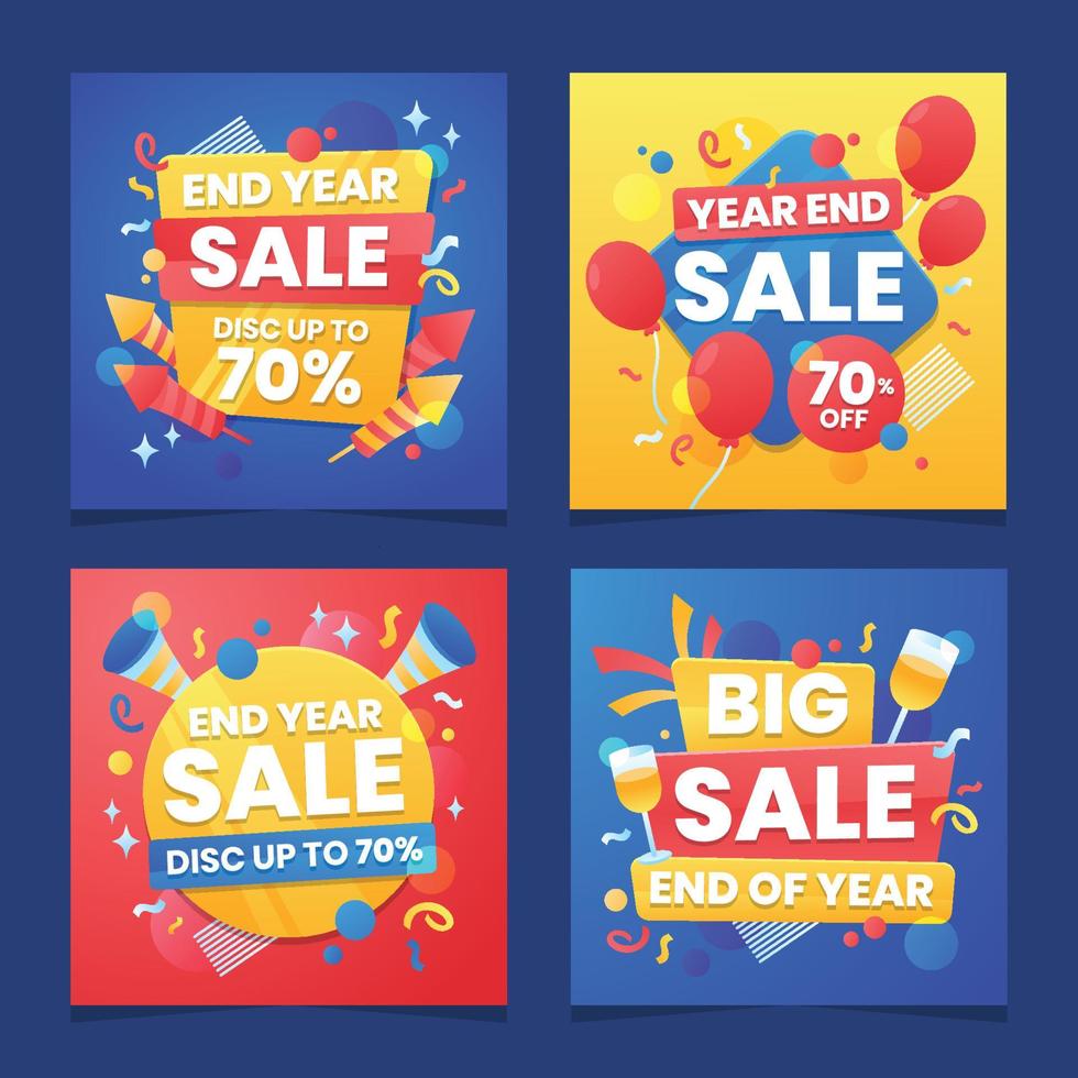 End of Year Sale Social Media Post vector