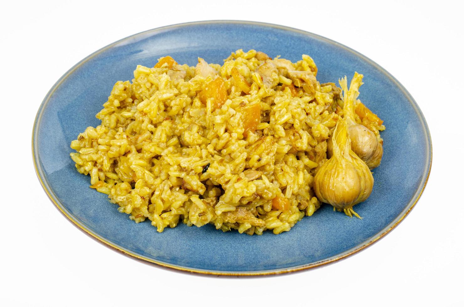 Pilaf with chicken fillet. Diet menu. Studio Photo. photo