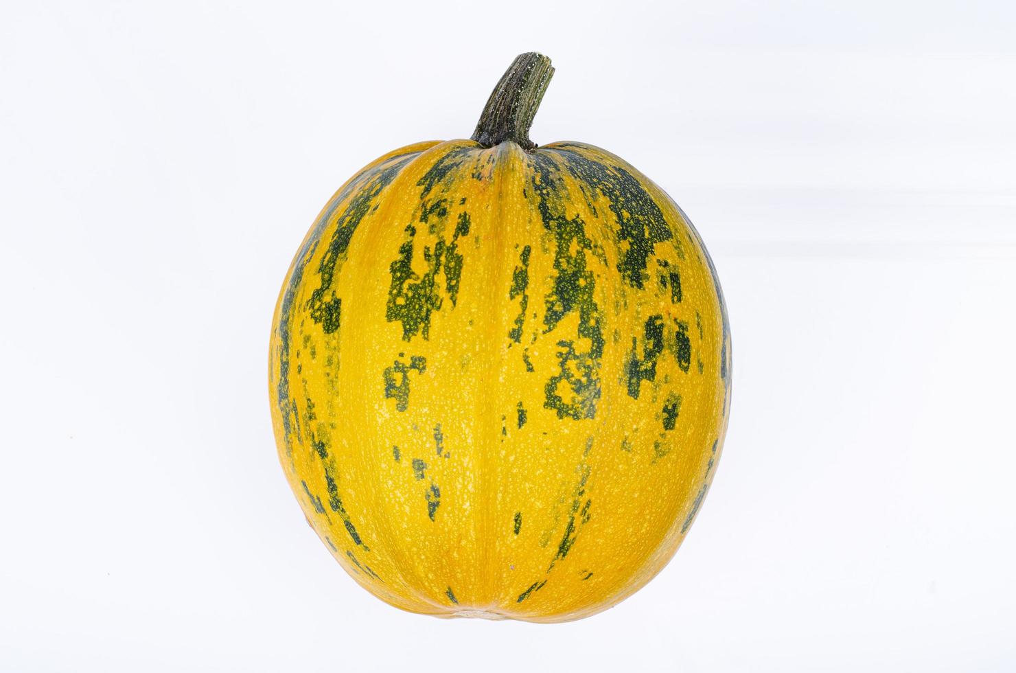 Small pumpkins of different shapes and varieties isolated on white background. Studio Photo. photo