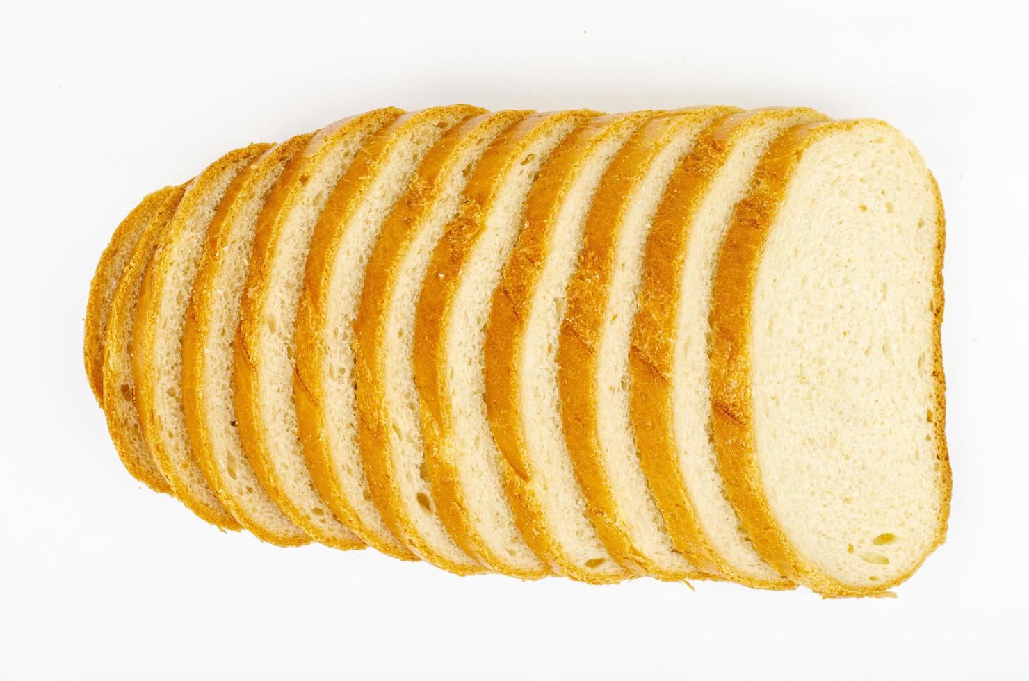 Slices of wheat bread isolated on white background. Studio Photo. photo