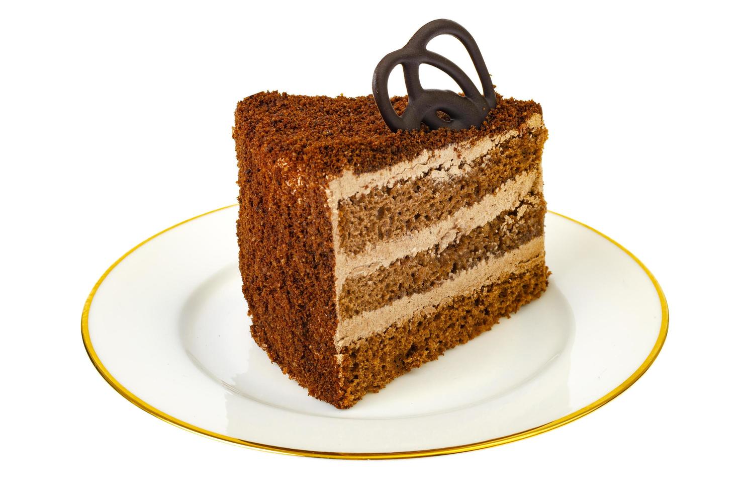 pastel de trufa de chocolate aislado sobre fondo blanco. foto de estudio