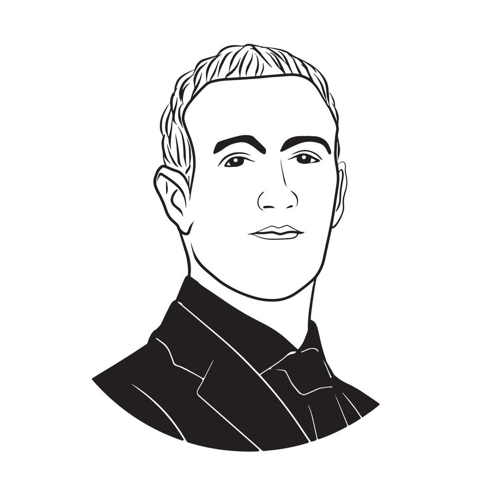 mark zuckerberg vector illustration