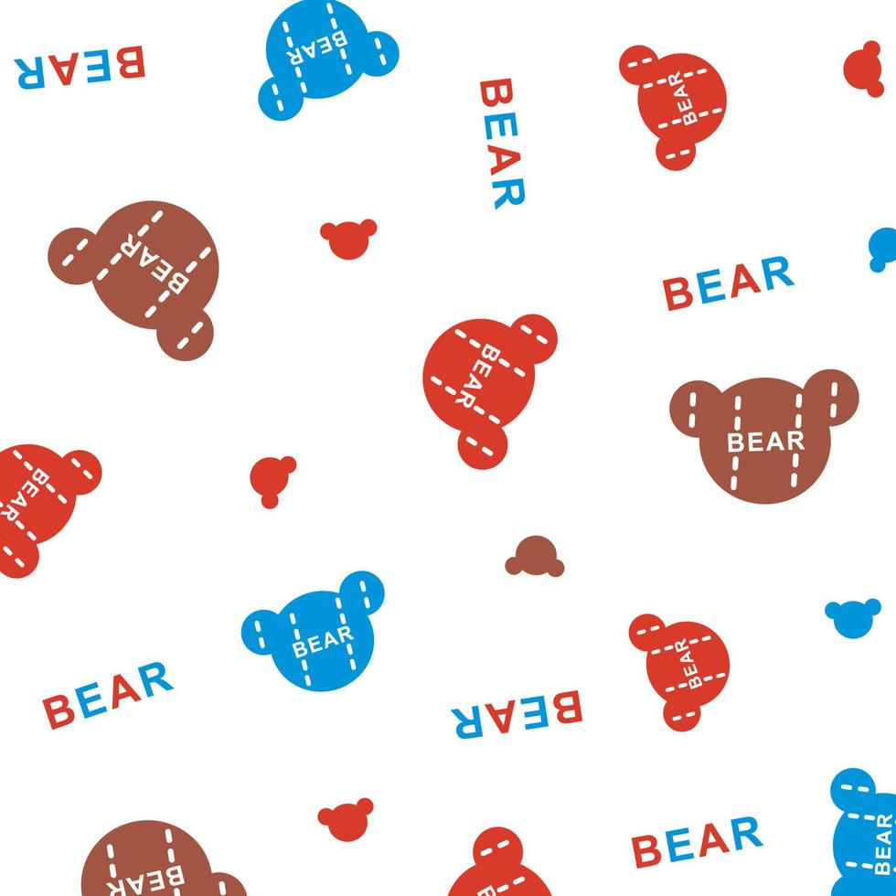 bear cartoon pattern background vector illustration