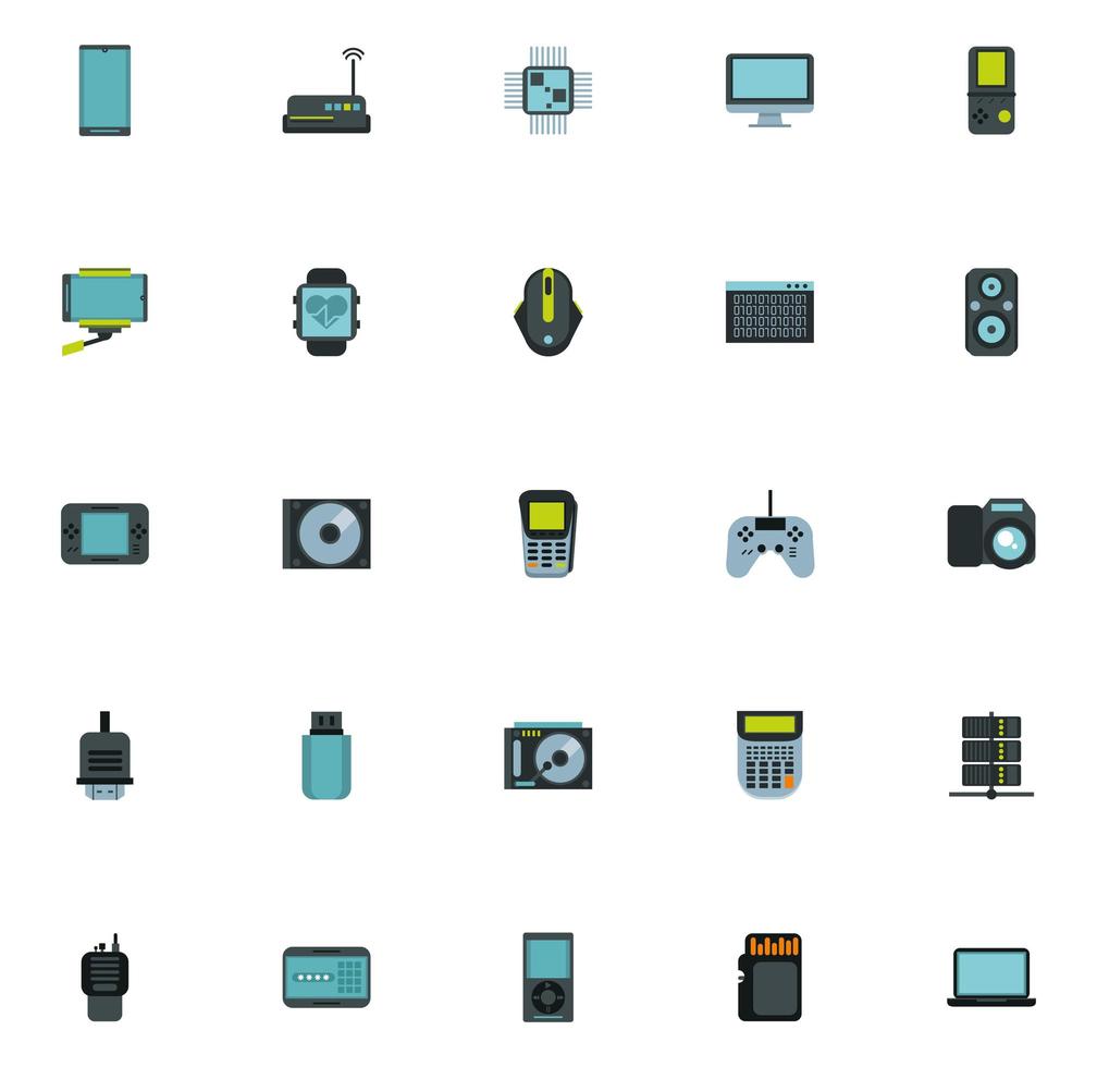 paquete de iconos de dispositivos electrónicos vector