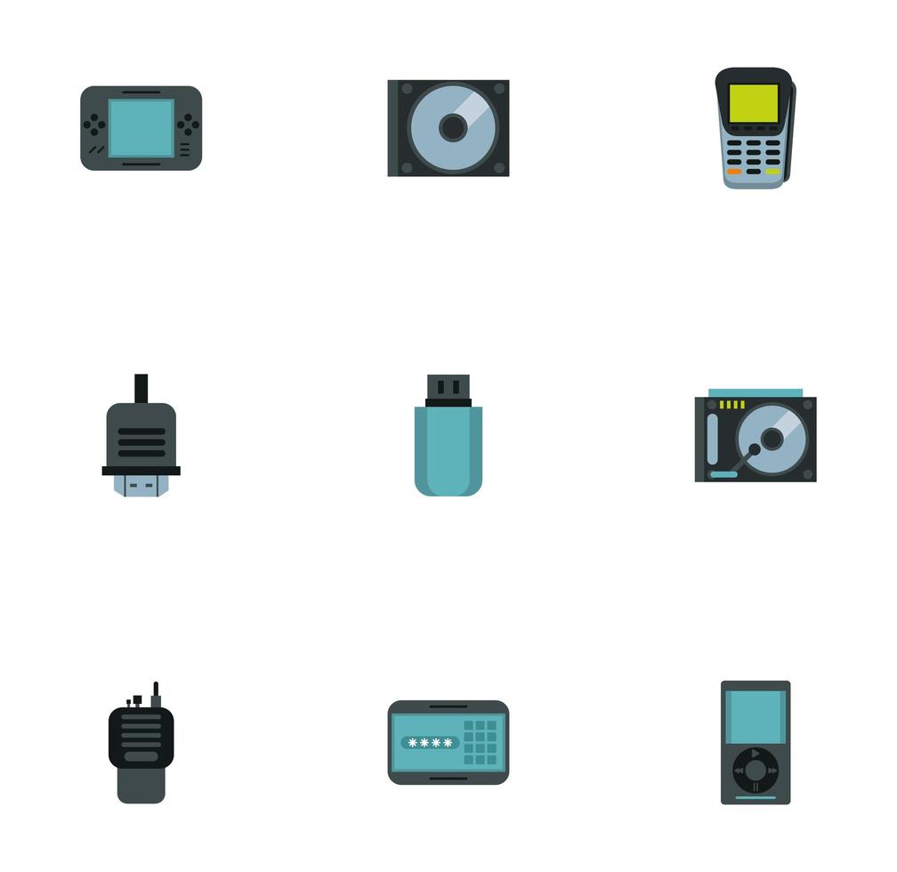 bundle of electronics devices icons vector