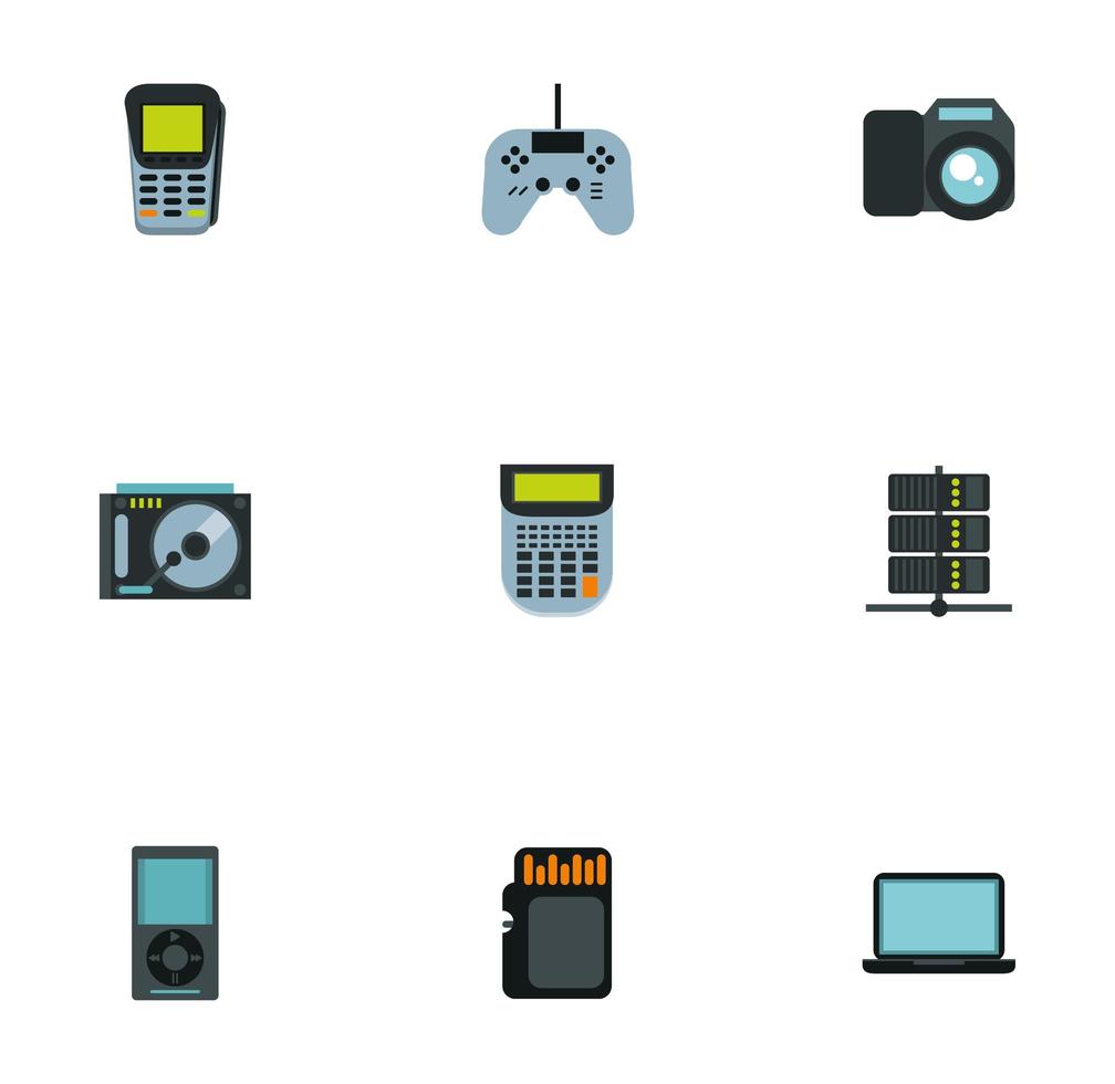 bundle of electronics devices icons vector