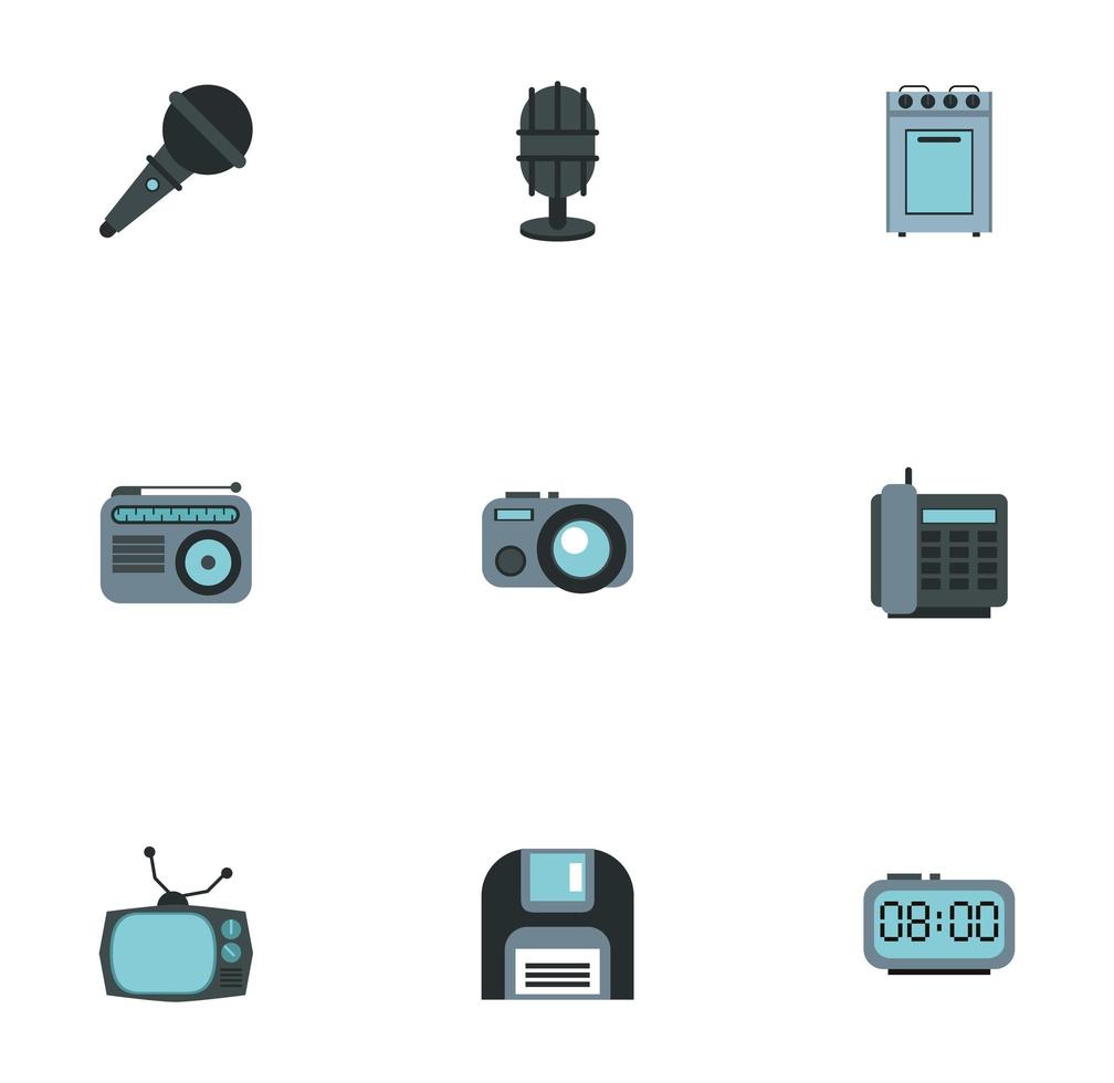 bundle of electronics devices icons vector