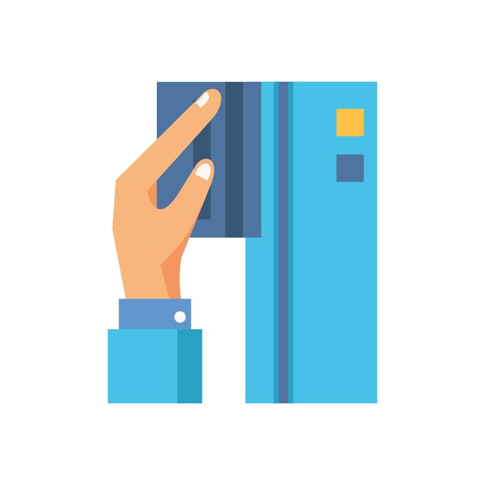 hand with credit card ecommerce icon vector