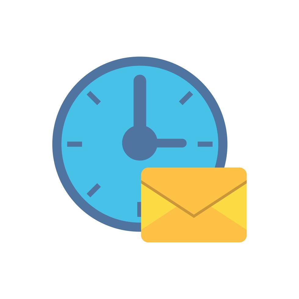 watch with envelope mail postal service vector