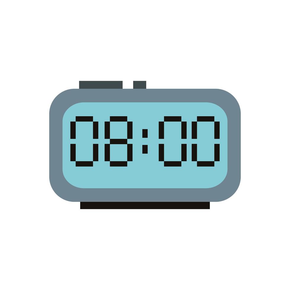 reloj despertador digital icono aislado vector
