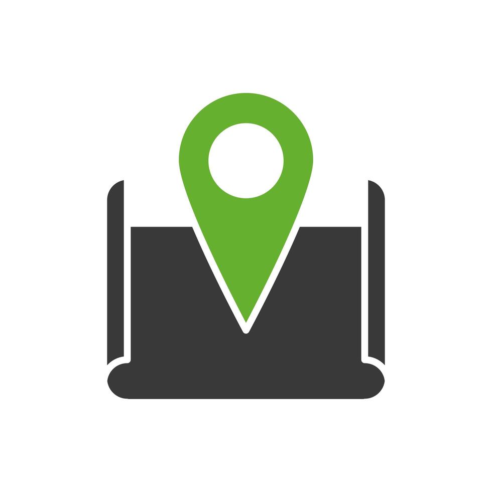 map paper with pin pointer location vector