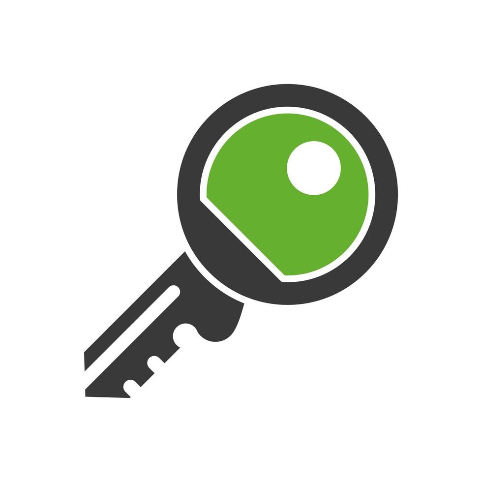 key house door isolated icon vector