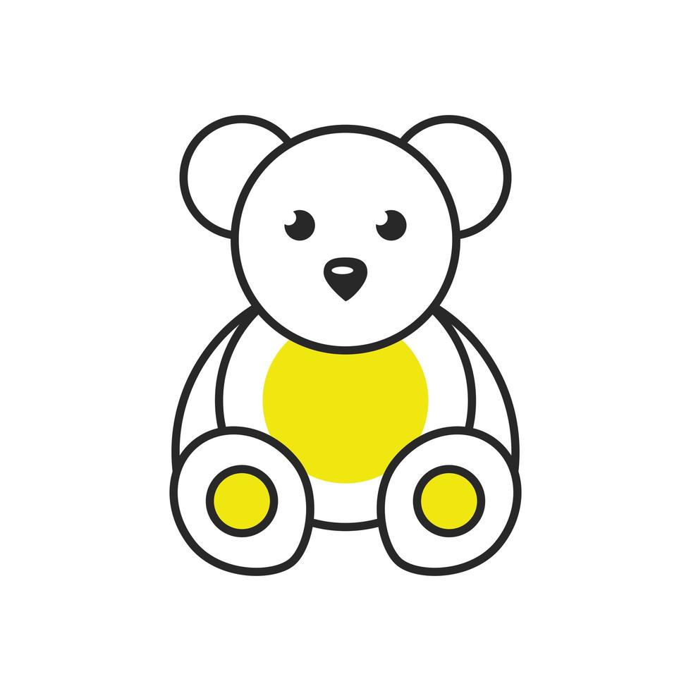 cute little bear teddy toy vector