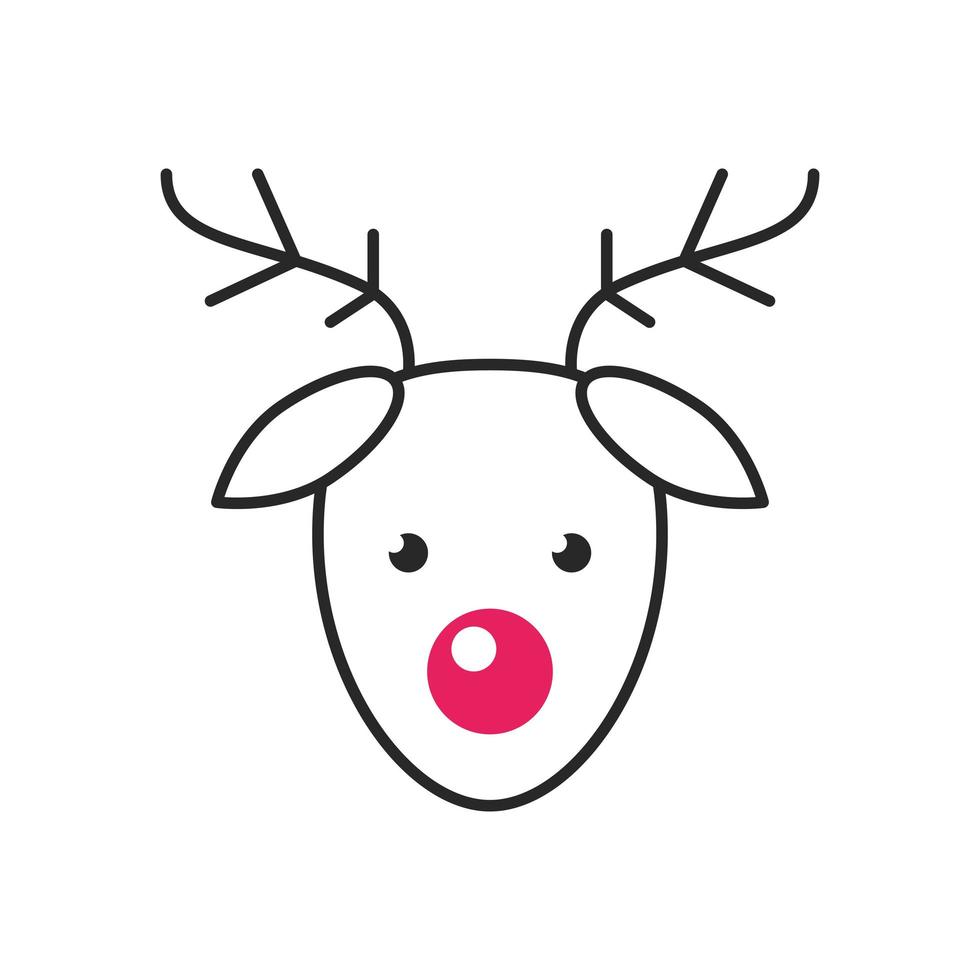happy merry christmas reindeer character vector