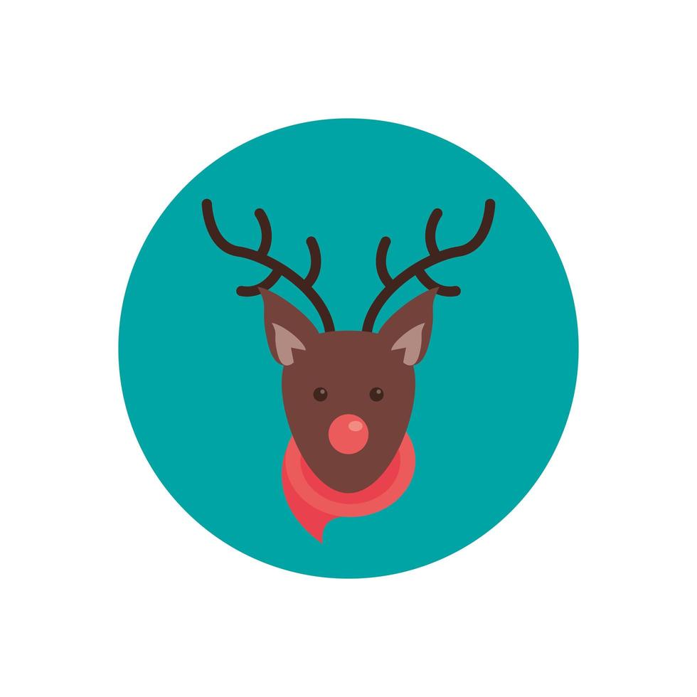 happy merry christmas reindeer character vector