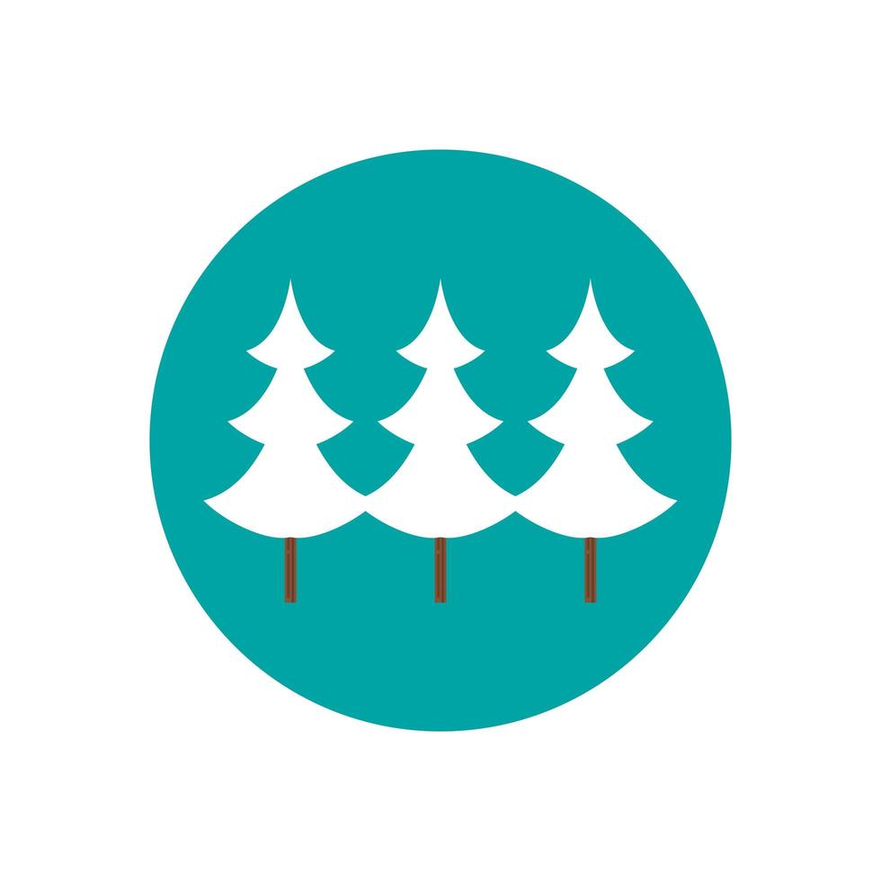 pines trees forest scene icon vector