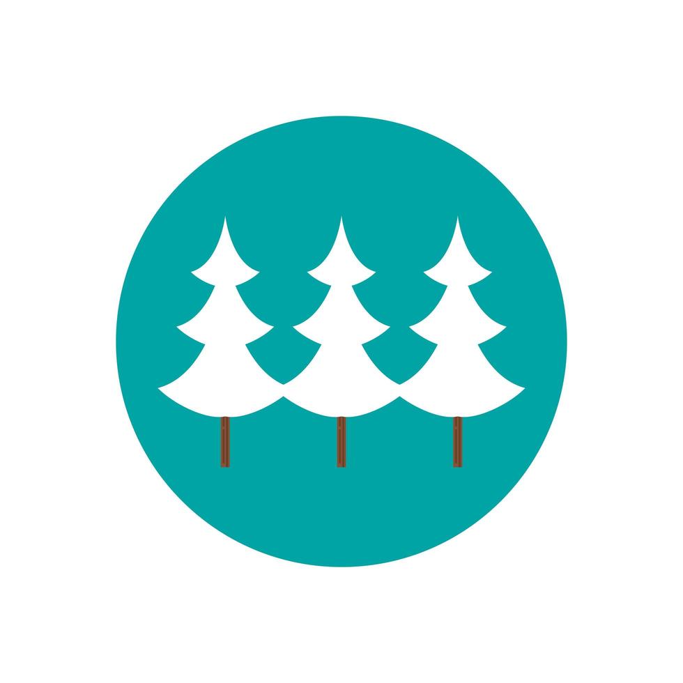 pines trees forest scene icon vector