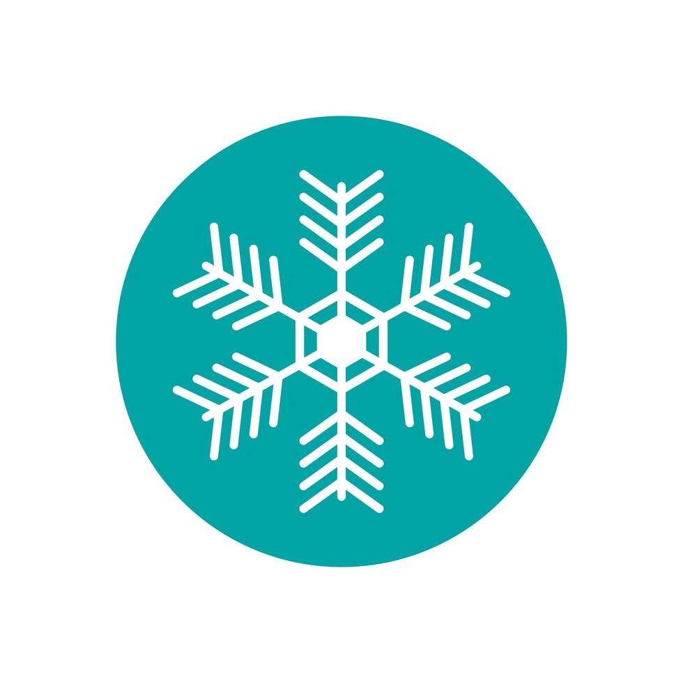 happy merry christmas snowflake icon vector