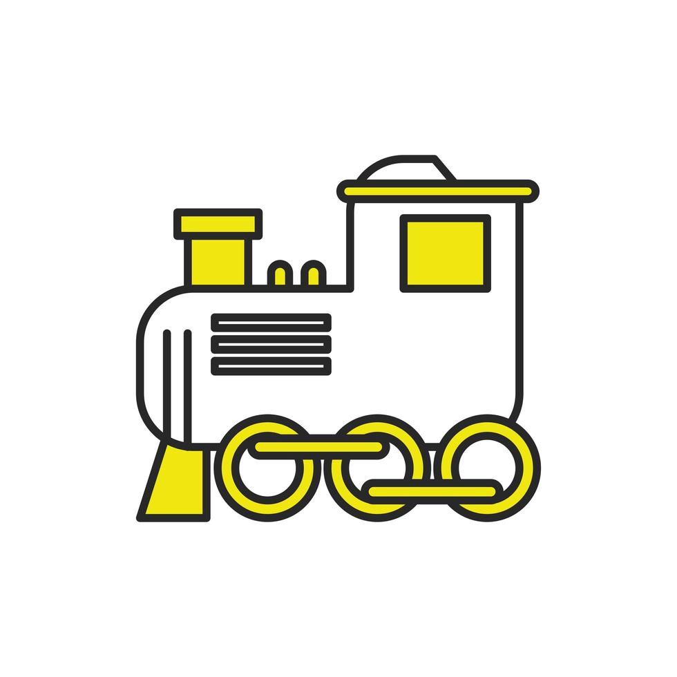 little train toy isolated icon vector