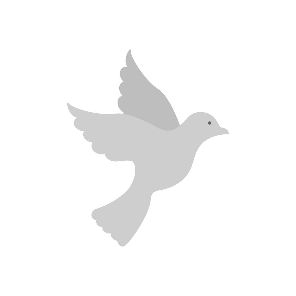 cute dove bird flying icon vector