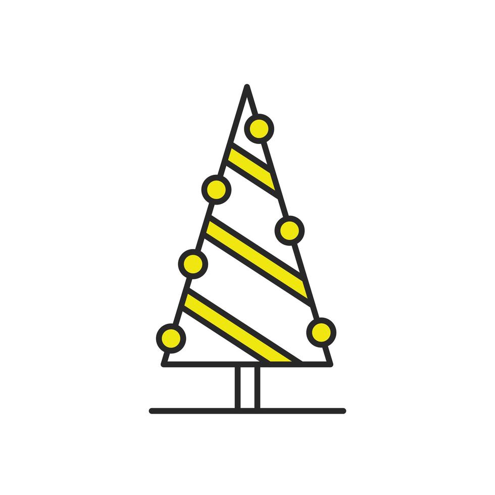 merry christmas pine tree icon vector