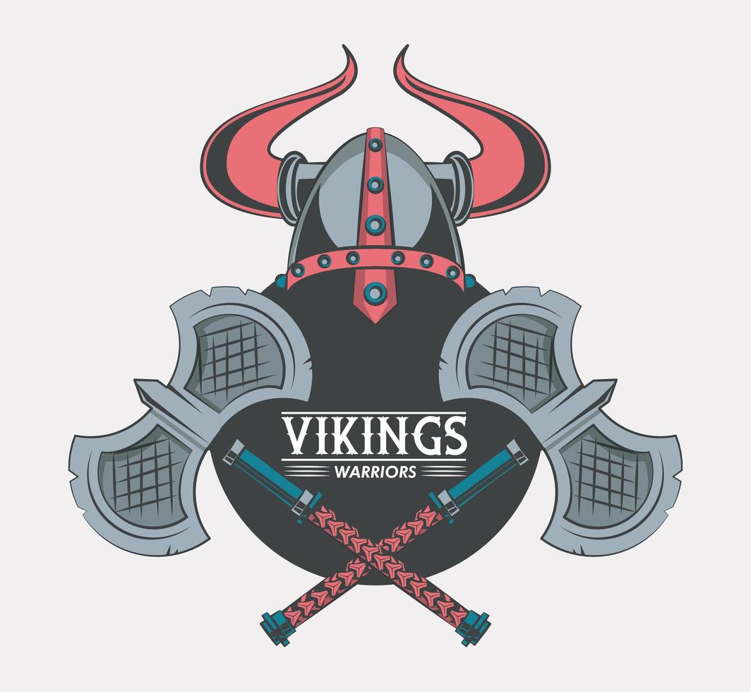 plantilla de camiseta impresa guerreros vikingos vector