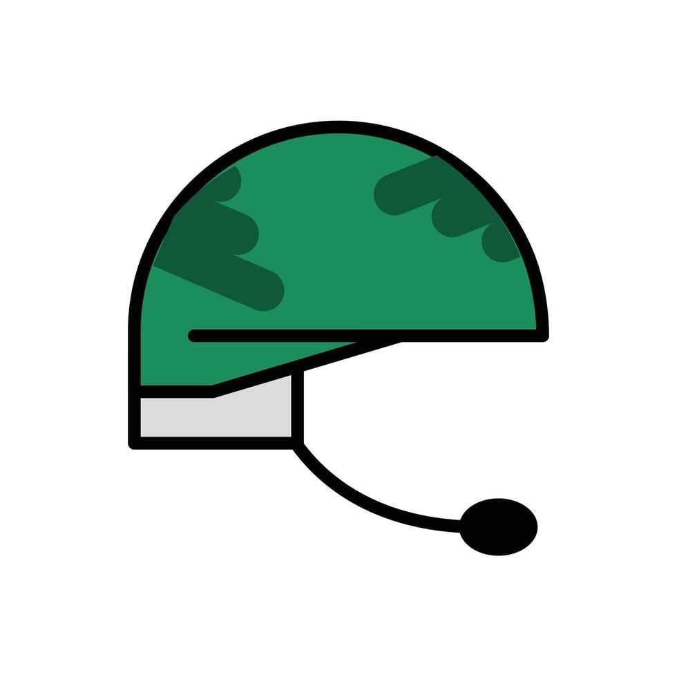 military force helmet with microphone isolated icon vector