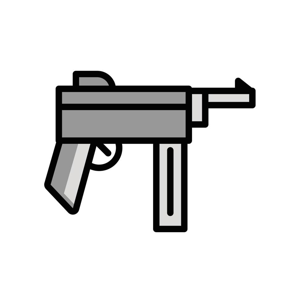 pistola, fuerza militar, aislado, icono vector