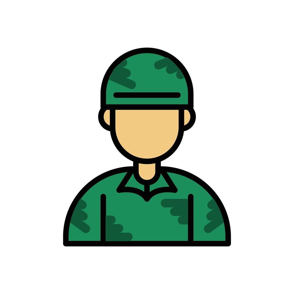 soldier military force isolated icon vector