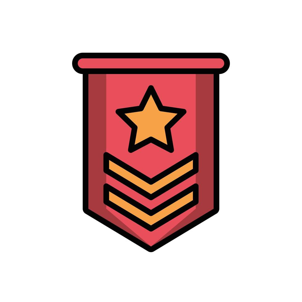 Icono aislado de medalla de fuerza militar vector