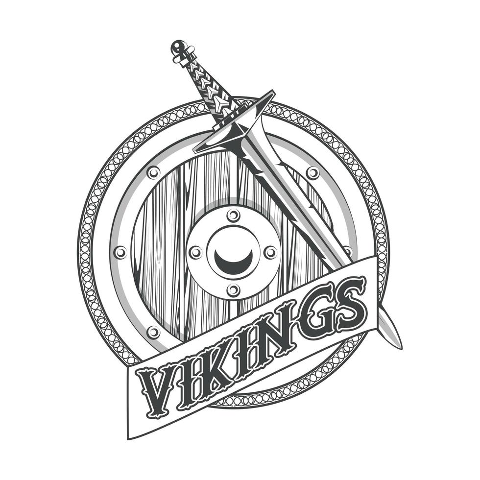 plantilla de camiseta impresa guerreros vikingos vector