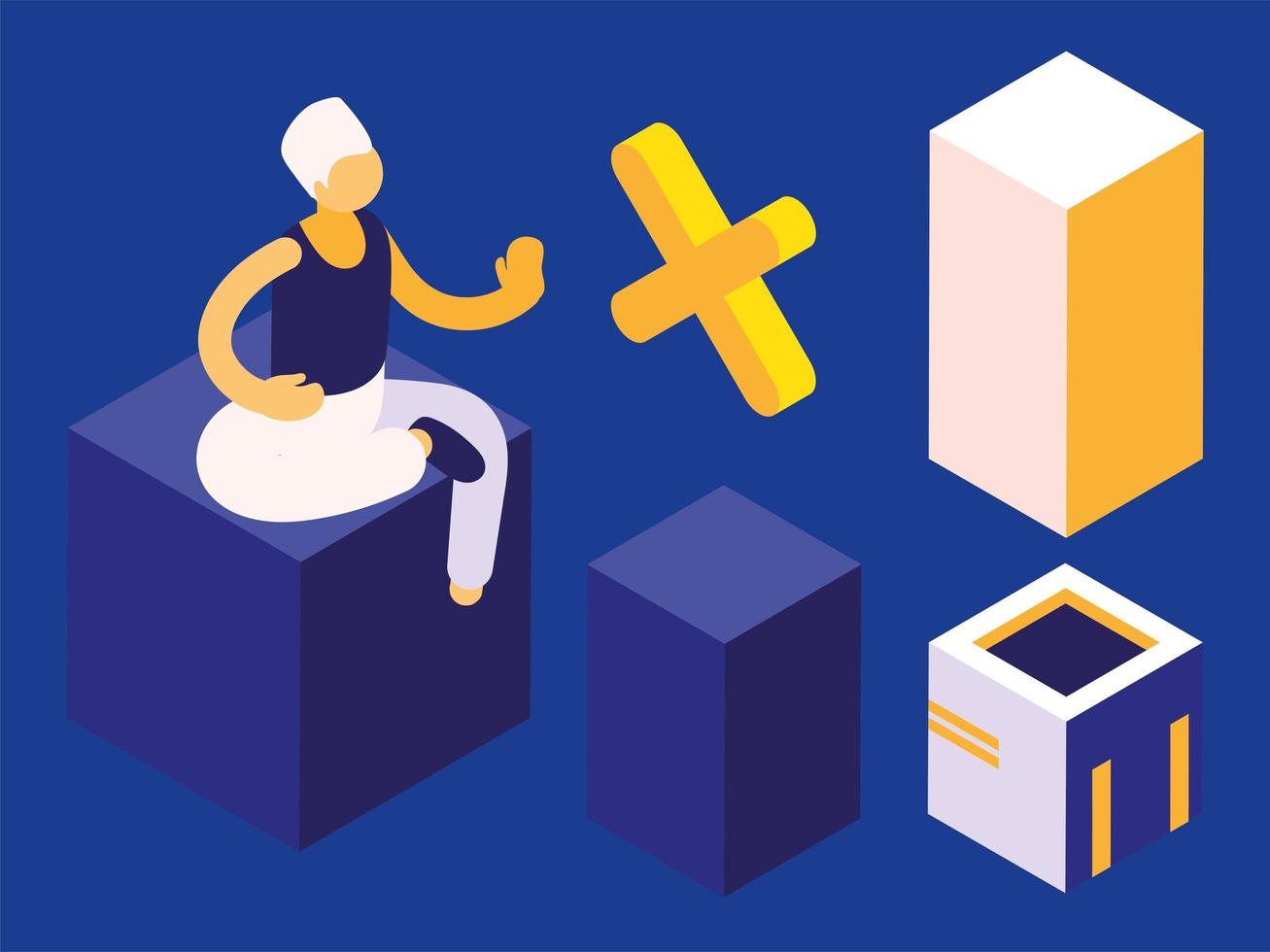 isometric virtual reality vector