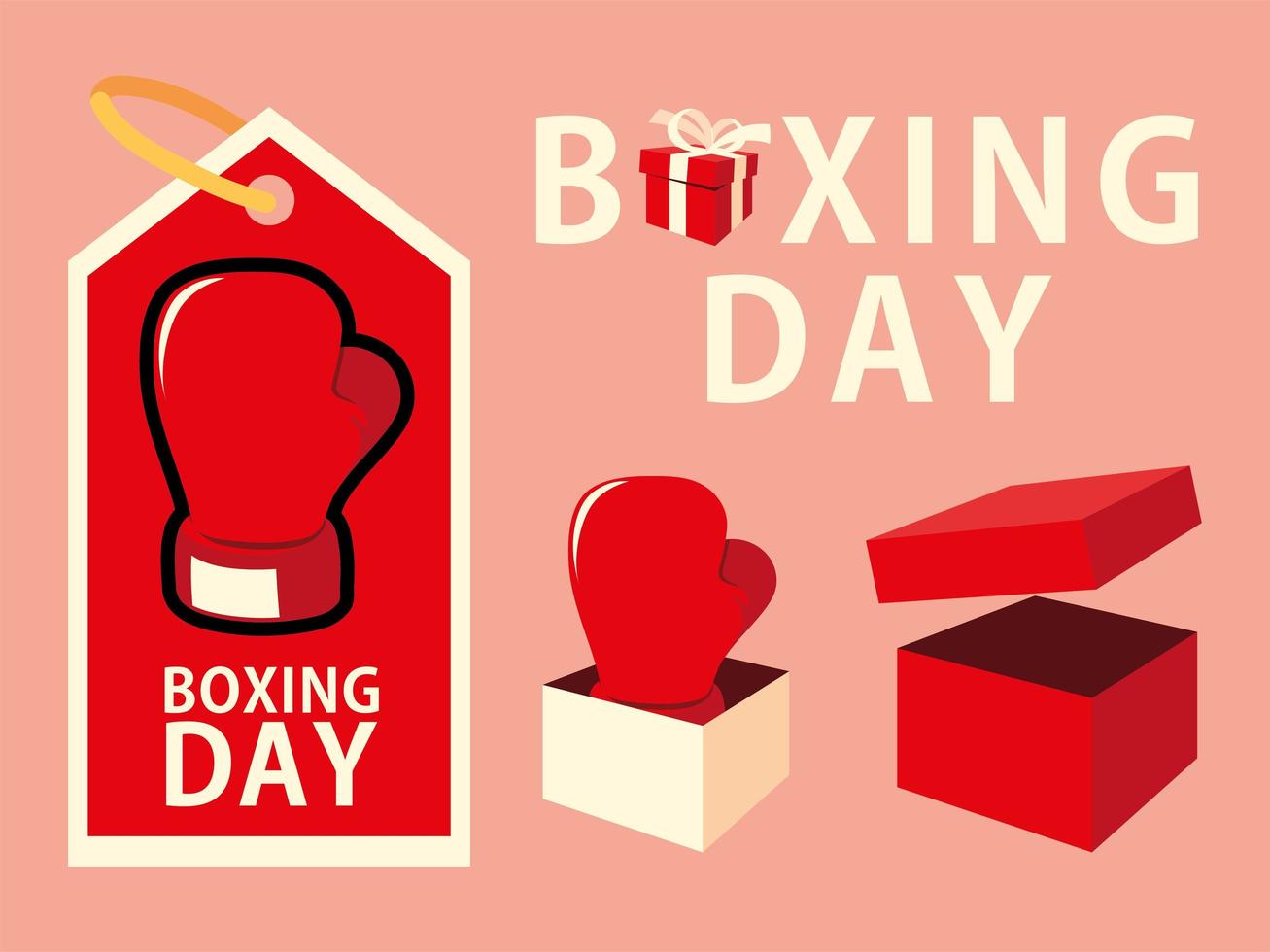 icons boxing day vector