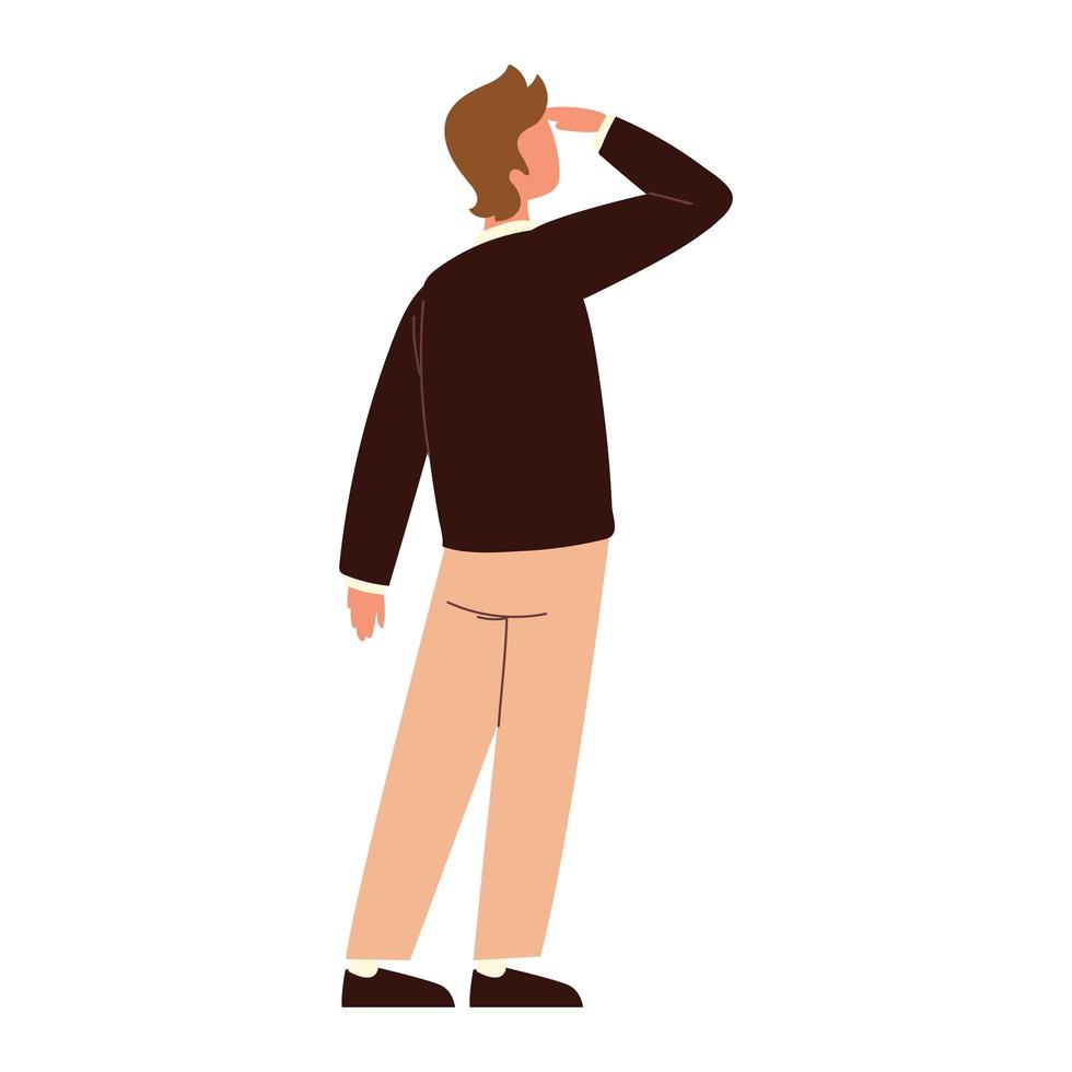 man looking somewhere vector
