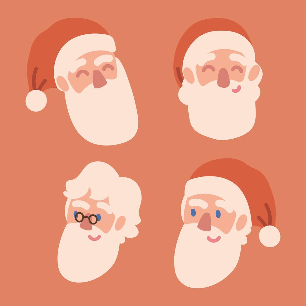 set of santa claus vector