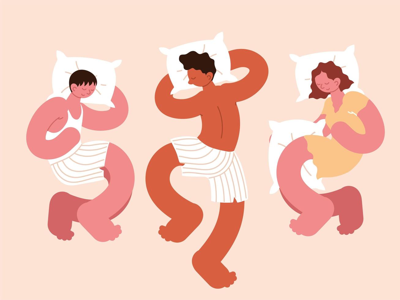 conjunto de personas durmiendo vector