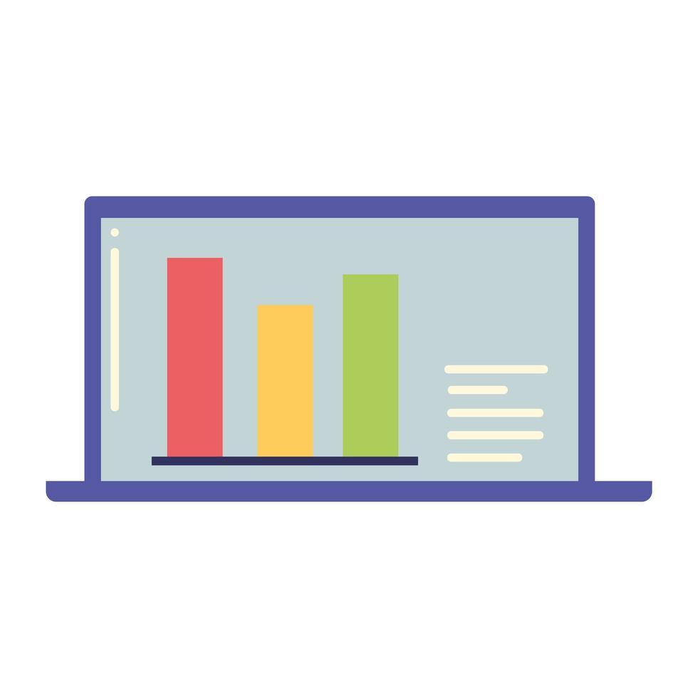 laptop financial diagram vector