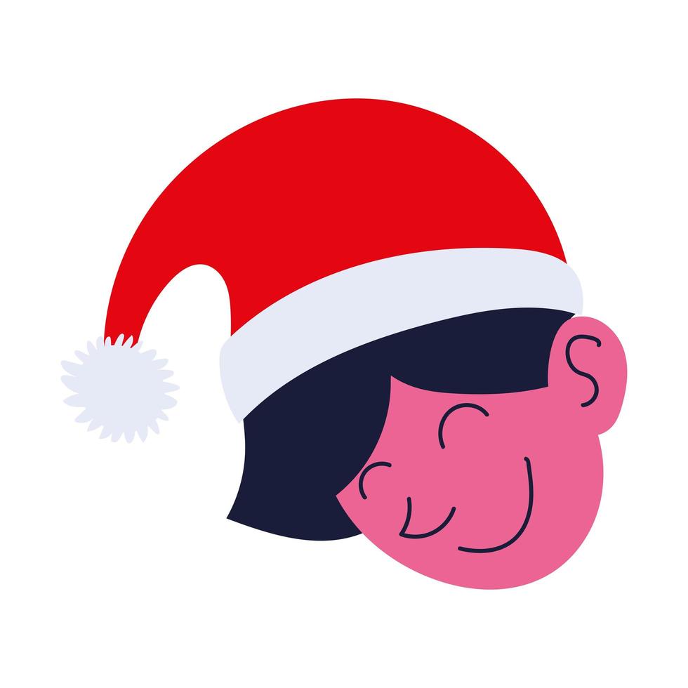 boy with santa hat vector