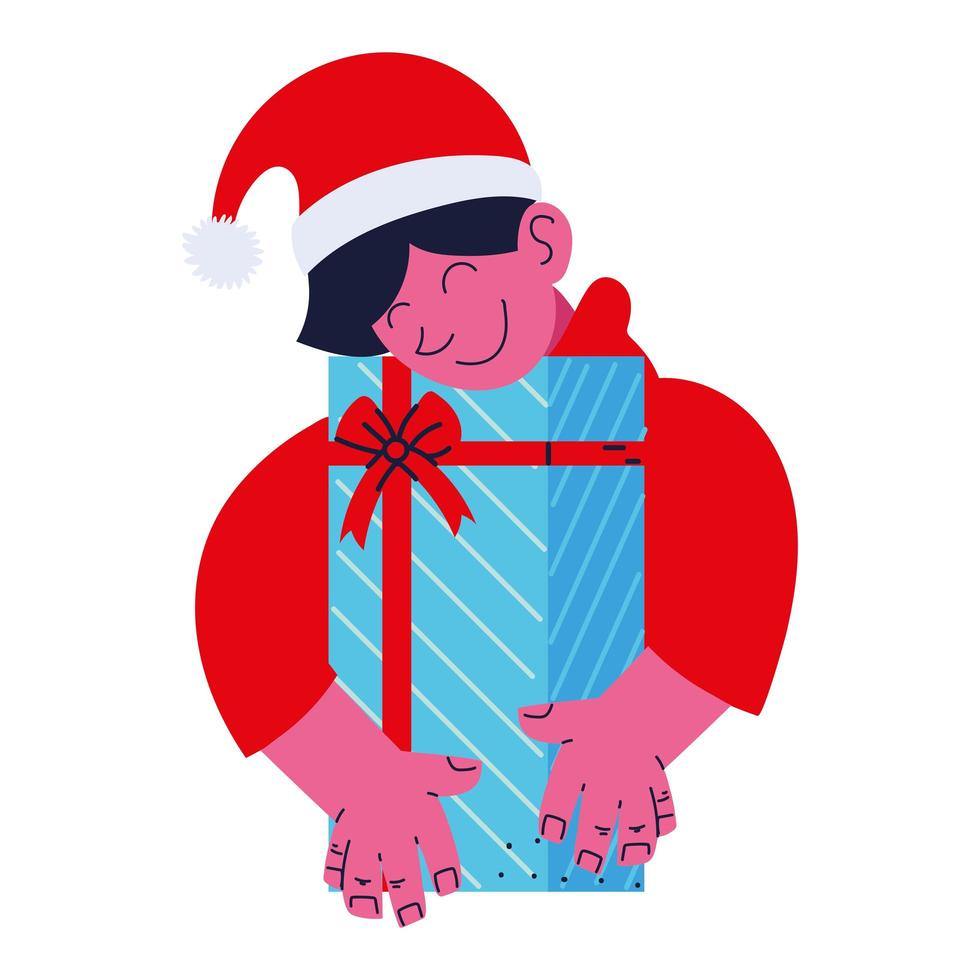 boy with gift vector